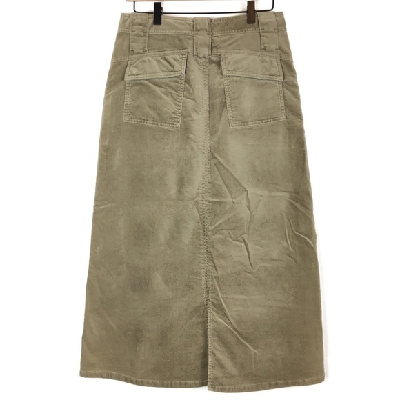 SUNDANCE Maxi Skirt Velvet Velour Long Modest Boho Prairie Lagenlook Tan Size 6 - Picture 4 of 9